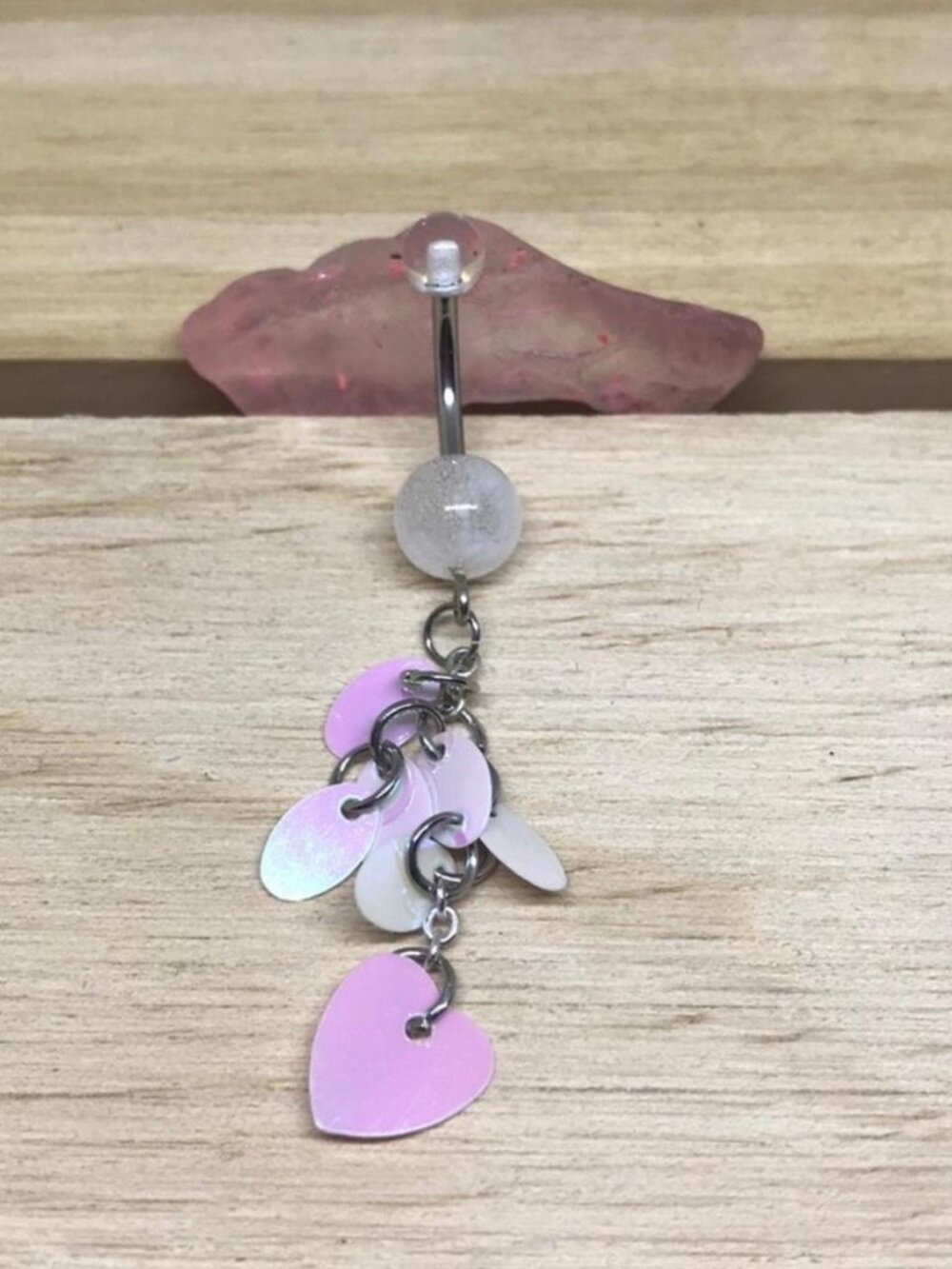 SEAQUIN DANGLE BELLY BUTTON RING NAVEL RING PIERCING NEW 14G